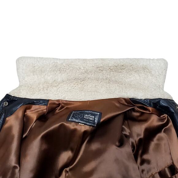 The Leather Factory Pharr Texas Mens sz 42R Bomber Aviator Jacket - Picture 11 of 14